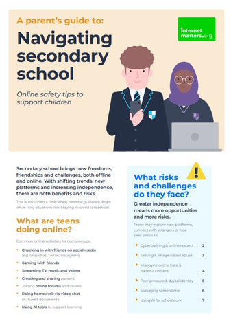 Internet Matters - Navigating Secondary school